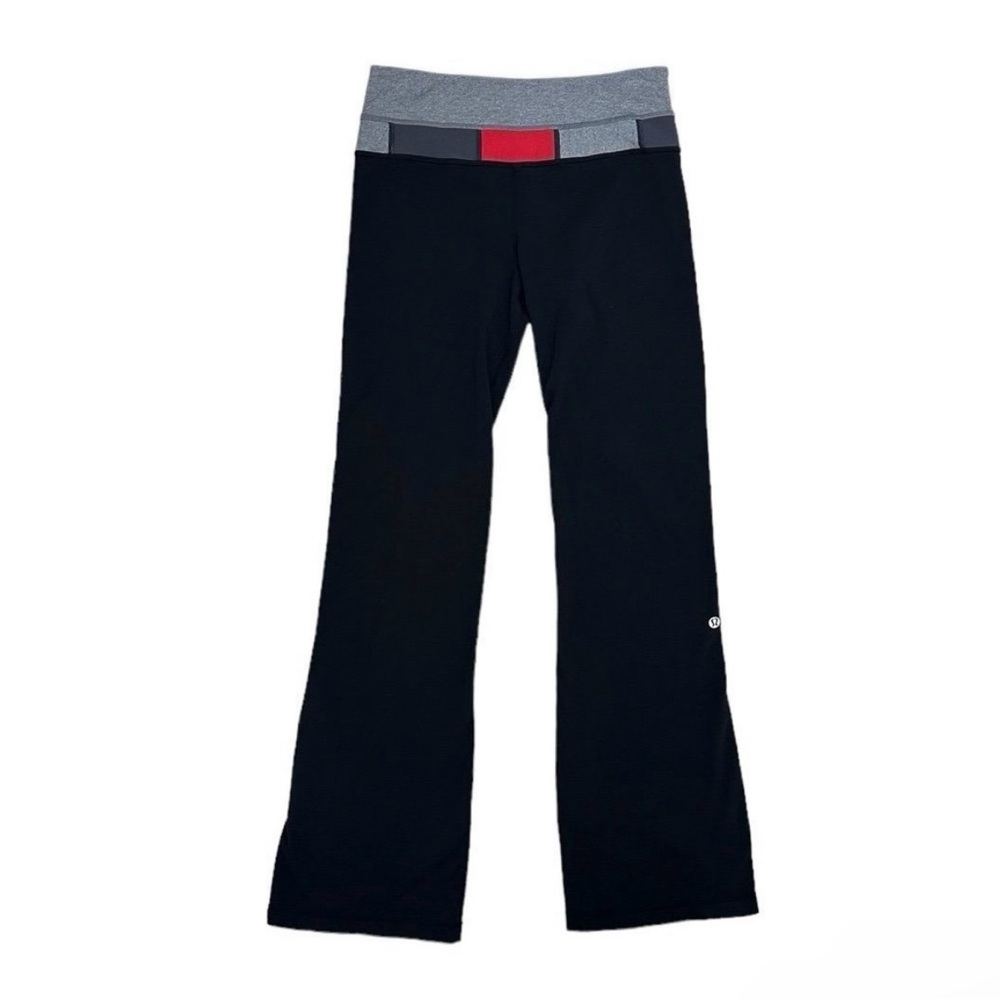 Lululemon Groove Pants With Gray/Red Waistband Size 4 RARE